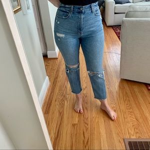 Abercrombie and Fitch Ankle Straight Ultra High Rise Curve Love Jeans
